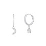 Pavé Star and Moon Huggie Earrings