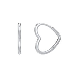 Heart-Shaped Hoop Earrings in 925 Sterling Silver