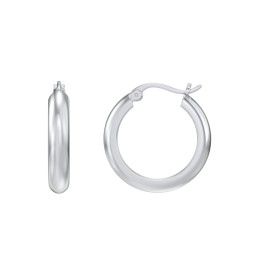 Classic Tube Hoop Earrings in 925 Sterling Silver