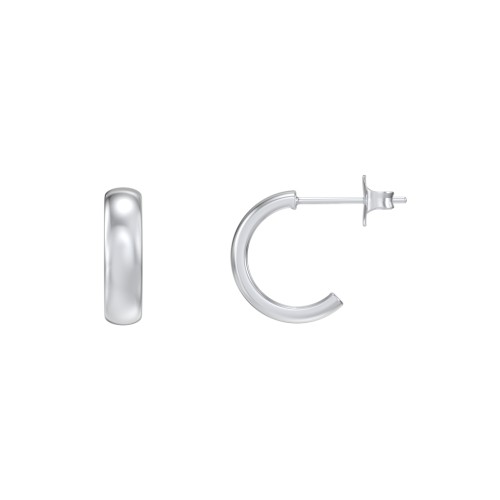 Classic Small Open Hoop Studs – Sterling Silver