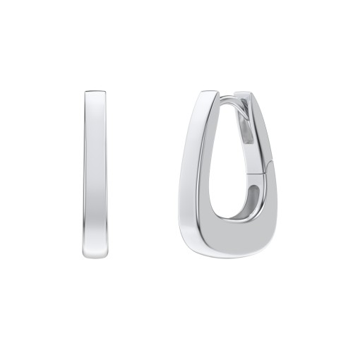 Rounded Triangular Hoop Earrings – Sterling Silver