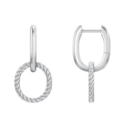 Drop Huggie Earrings with Removable Rope Link