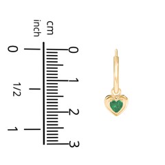 Small Hoops with Removable Puffy Heart Birthstone Charms