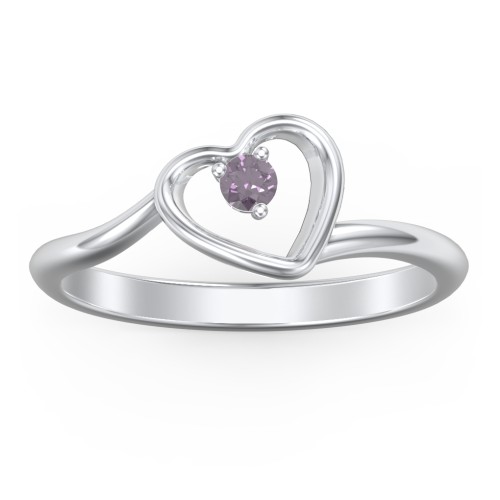 Heart Bypass Ring – Sterling Silver with Alexandrite
