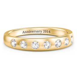 Flush Set Gemstone Belt Ring