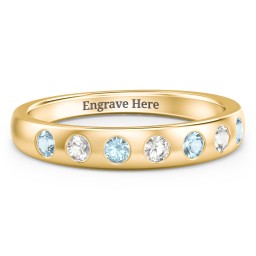 Flush Set Gemstone Belt Ring