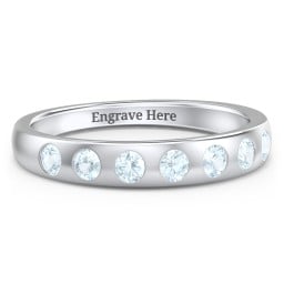 Flush Set Gemstone Belt Ring