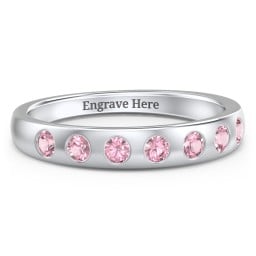 Flush Set Gemstone Belt Ring