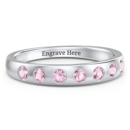 Flush Set Gemstone Belt Ring