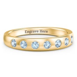 Flush Set Gemstone Belt Ring