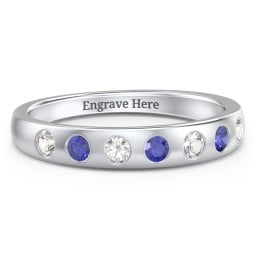 Flush Set Gemstone Belt Ring