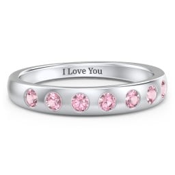 Flush Set Gemstone Belt Ring