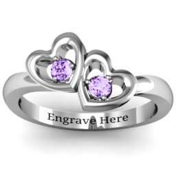 Twin Hearts Ring