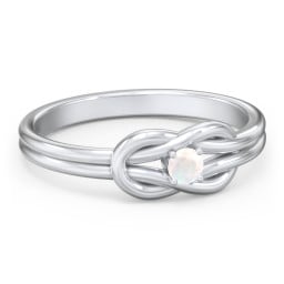 Birthstone Love Knot Ring