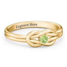 Birthstone Love Knot Ring