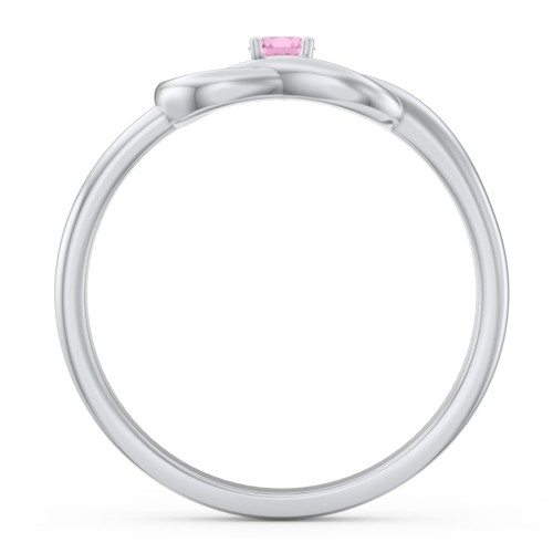 Birthstone Love Knot Ring – Sterling Silver with Pink Sapphire