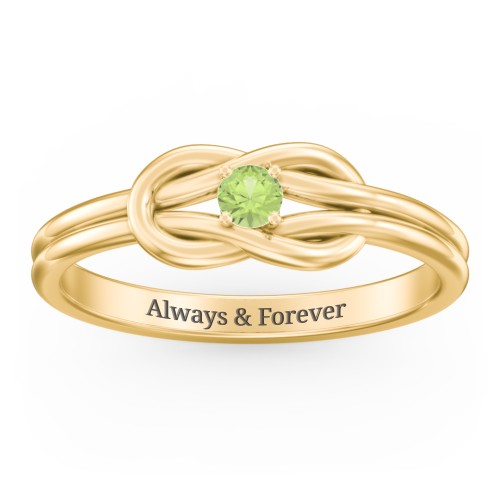 Birthstone Love Knot Ring