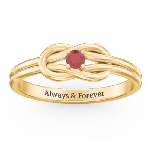 Birthstone Love Knot Ring