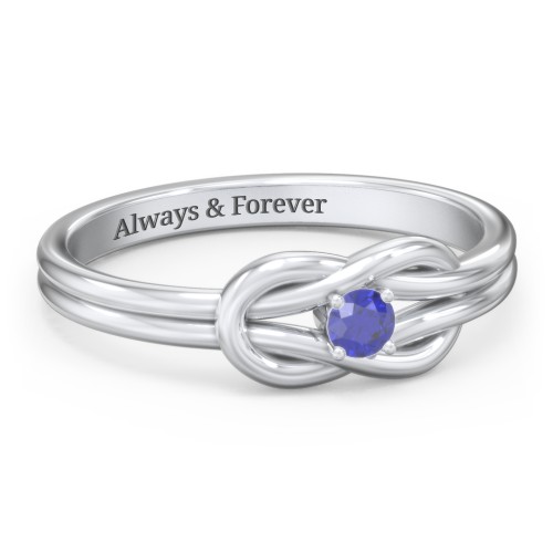 Birthstone Love Knot Ring