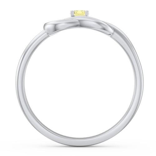 Birthstone Love Knot Ring – Sterling Silver with Citrine