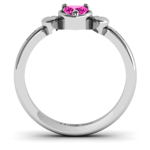 Triple Heart Ring – Sterling Silver with Pink Tourmaline