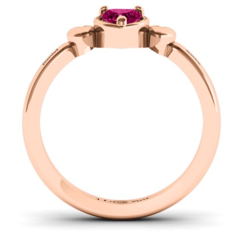 Triple Heart Ring – 10K Rose Gold with Ruby