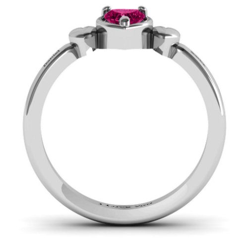 Triple Heart Ring – Sterling Silver with Ruby
