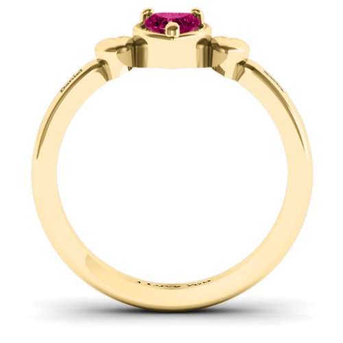 Triple Heart Ring – 10K Yellow Gold with Ruby
