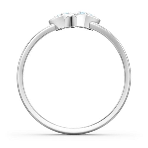 Double Interlocked Hearts Ring