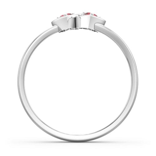 Double Interlocked Hearts Ring