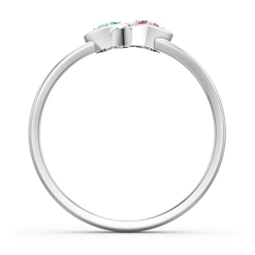 Double Interlocked Hearts Ring