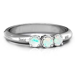 Triple Round Stone Ring