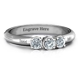 Triple Round Stone Ring