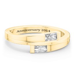 Double Baguette Bypass Ring