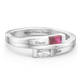 Double Baguette Bypass Ring