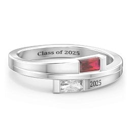 Double Baguette Bypass Ring