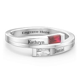 Double Baguette Bypass Ring