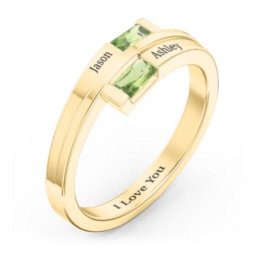 Double Baguette Bypass Ring