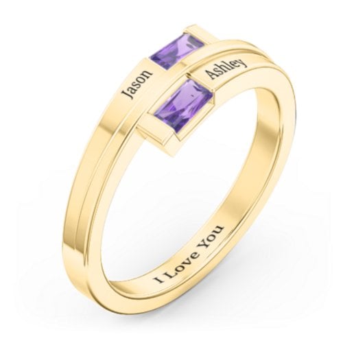 Double Baguette Bypass Ring