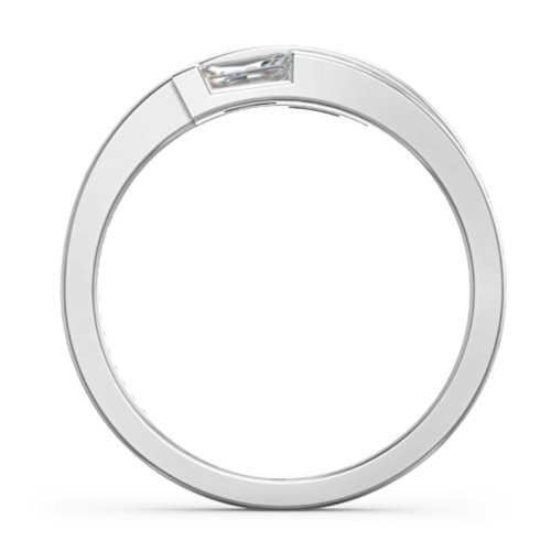 Double Baguette Bypass Ring – Sterling Silver with Diamond