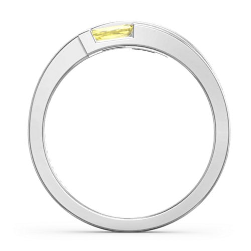 Double Baguette Bypass Ring – Sterling Silver with Aquamarine and Citrine