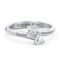 Inverted Twin Heart Ring