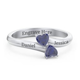 Inverted Twin Heart Ring