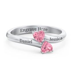 Inverted Twin Heart Ring