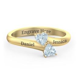 Inverted Twin Heart Ring