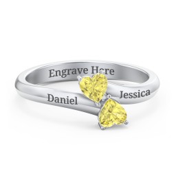 Inverted Twin Heart Ring