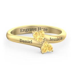 Inverted Twin Heart Ring