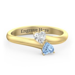 Inverted Twin Heart Ring