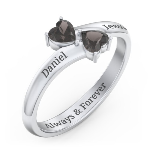 Inverted Twin Heart Ring