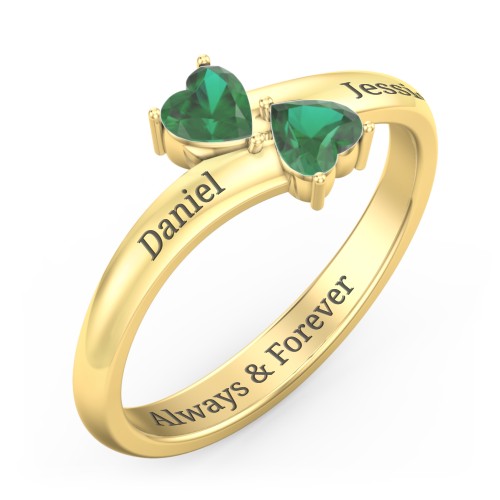 Inverted Twin Heart Ring